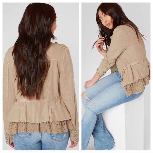 $148 Free People Emilia Military Jacket - Picture 4 of 8